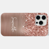 きらめくローズゴールドの華やかな名前 Case-Mate iPhoneケース (裏面 (横))