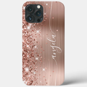 きらめくローズゴールド箔ギルティーグラマシグネチャー iPhone 13 PRO MAXケース