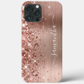きらめくローズゴールド箔 モダンガーリーなサイン Case-Mate iPhoneケース (裏面)