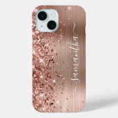 きらめくローズゴールド箔 モダンガーリーなサイン Case-Mate iPhoneケース (裏面)
