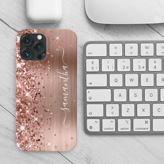 きらめくローズゴールド箔 モダンガーリーなサイン Case-Mate iPhoneケース