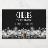 きらめくワインオンブラックミニ スパークリングワインラベル (シングルラベル)