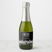 きらめくワインオンブラックミニ スパークリングワインラベル (正面)