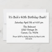 きらめくヴィンテージカーリタイアメント誕生日 招待状 (裏面)