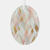 きらめく三角形のスペクトル ガラスオーナメント (正面左)