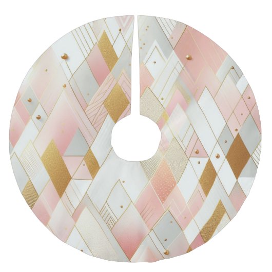 きらめく三角形のスペクトル ブラッシュドポリエステルツリースカート (正面)