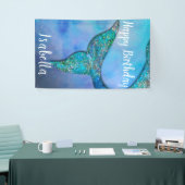 きらめく人魚のひれの尾誕生会の旗 横断幕 (トレードショー)