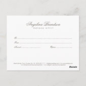 きらめく光のグリッターグレーのギフト証明書 ポストカード (裏面)