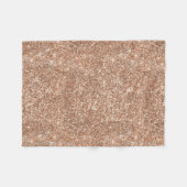 きらめく光沢があるグリッターのばら色の金ゴールド フリースブランケット (正面(横))