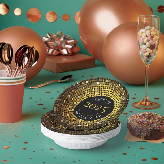 きらめく円が大晦日の夜を彩る ペーパーボウル (複数)