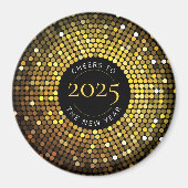 きらめく円が大晦日の夜を彩る マグネット (正面)