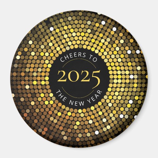 きらめく円が大晦日の夜を彩る マグネット (正面)