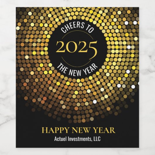 きらめく円が大晦日の夜を彩る ワインラベル (シングルラベル)