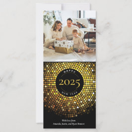 きらめく円が新年の写真を迎える