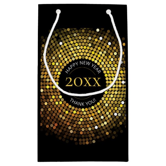 きらめく円が新年を迎える スモールペーパーバッグ (裏面)