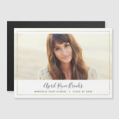 きらめく写真卒業発表磁石 マグネット招待状 (正面/裏面)