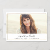 きらめく写真卒業発表磁石 マグネット招待状 (正面)