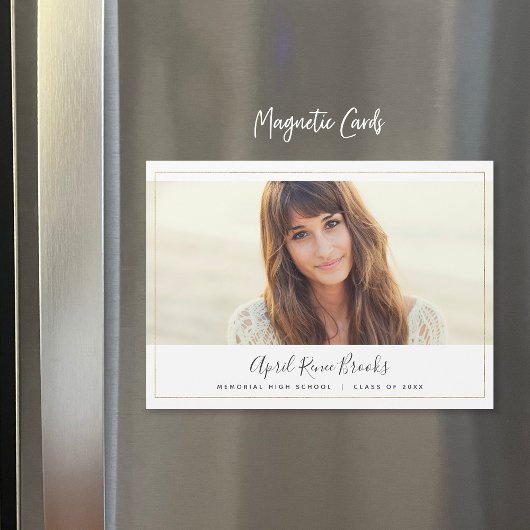 きらめく写真卒業発表磁石 マグネット招待状