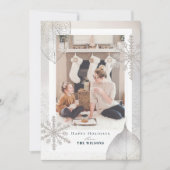 きらめく冬のクリスマスホリデーフォトカード 招待状 (正面)