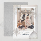 きらめく冬のクリスマスホリデーフォトカード 招待状 (正面/裏面)