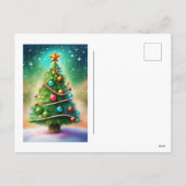 きらめく冬クリスマスホリデーカードスノーイ シーズンポストカード (裏面)