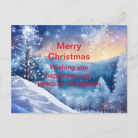 きらめく冬クリスマスホリデーカードスノーイ シーズンポストカード (正面)