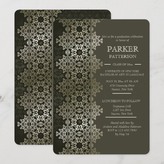 きらめく卒業招待状 招待状 (正面/裏面)