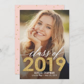 きらめく卒業発表招待状 招待状 (正面/裏面)