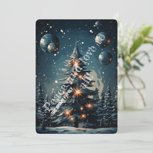 きらめく夕暮れのクリスマス シーズンカード (スタンド正面)