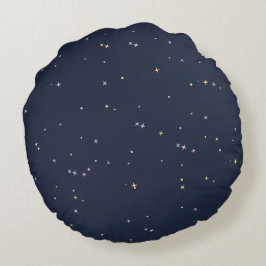 きらめく夜空の可愛い星 ラウンドクッション