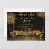 きらめく大晦日お祝い インビテーションポストカード (正面/裏面)