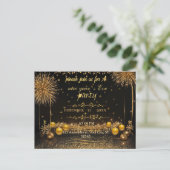 きらめく大晦日お祝い インビテーションポストカード (スタンド正面)