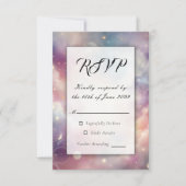 きらめく天の星塵の空結婚の 出欠カード (正面)