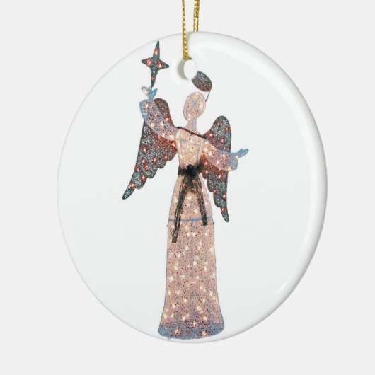 きらめく天使のクリスマスの飾りと贈り物 セラミックオーナメント (左)