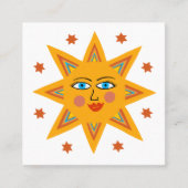 きらめく太陽かわい魅力的 スクエア名刺 (正面)