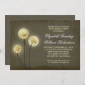 きらめく婚約パーティ招待状 招待状 (正面/裏面)