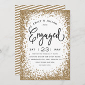 きらめく婚約パーティ招待状 招待状 (正面/裏面)