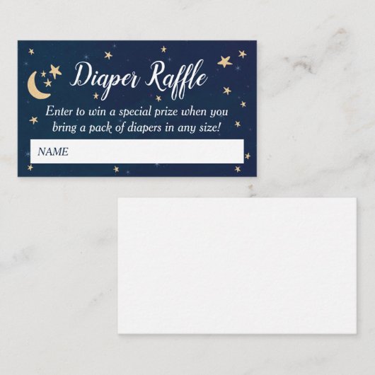 きらめく小さな星おむつラッフル エンクロージャーカード (正面/裏面)