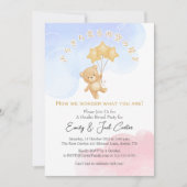 きらめく小さな星かわいいクマの性別を明かす 招待状 (正面)