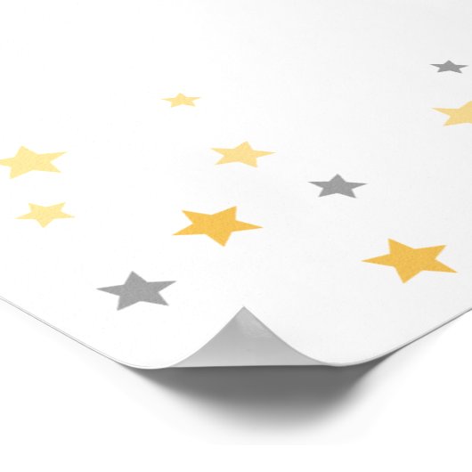 きらめく小さな星のシャワー歓迎サイン ポスター (角)