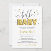 きらめく小さな星のジェンダーが赤ちゃんのシャワーを明らかにする 招待状 (正面)