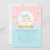 きらめく小さな星の性別シャワーを明らかにする 招待状 (正面)