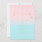 きらめく小さな星の性別シャワーを明らかにする 招待状 (裏面)