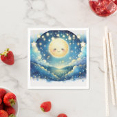 きらめく小さな星の水の色ベビーシャワー スタンダードカクテルナプキン (インサイチュ)