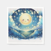 きらめく小さな星の水の色ベビーシャワー スタンダードカクテルナプキン (正面)