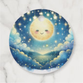 きらめく小さな星の水の色ベビーシャワー フェイバータグ (裏面)