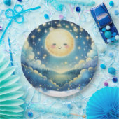 きらめく小さな星の水の色ベビーシャワー ペーパープレート (パーティー)