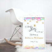 きらめく小さな星の虹の泡ベビーシャワー 横断幕