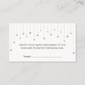 きらめく小さな星の赤ちゃんシャワーおむつラッフルカード エンクロージャーカード (裏面)