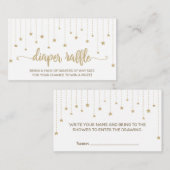 きらめく小さな星の赤ちゃんシャワーおむつラッフルカード エンクロージャーカード (正面/裏面)